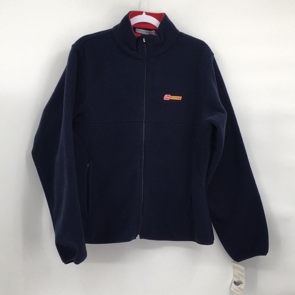 Les Schwab Navy Blue Port Authority Tiger Mountain Fleece Jacket XL NEW